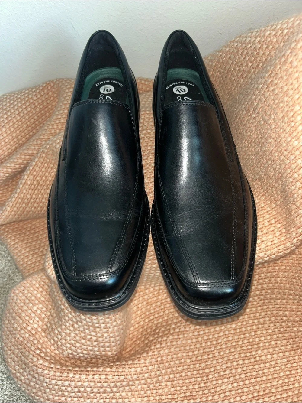 NEW Clarks Men's Cosgrove Free Black Leather Slip Ons Sz 10